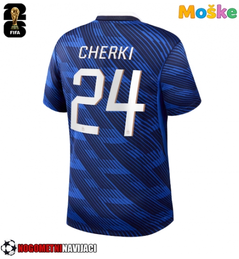 Moške Nogometnih dresov Francija Rayan Cherki #24 Domači SP 2026 Kratki rokavi Moške Nogometnih dresov Francija Rayan Cherki #24 Domači SP 2026 Kratki rokavi